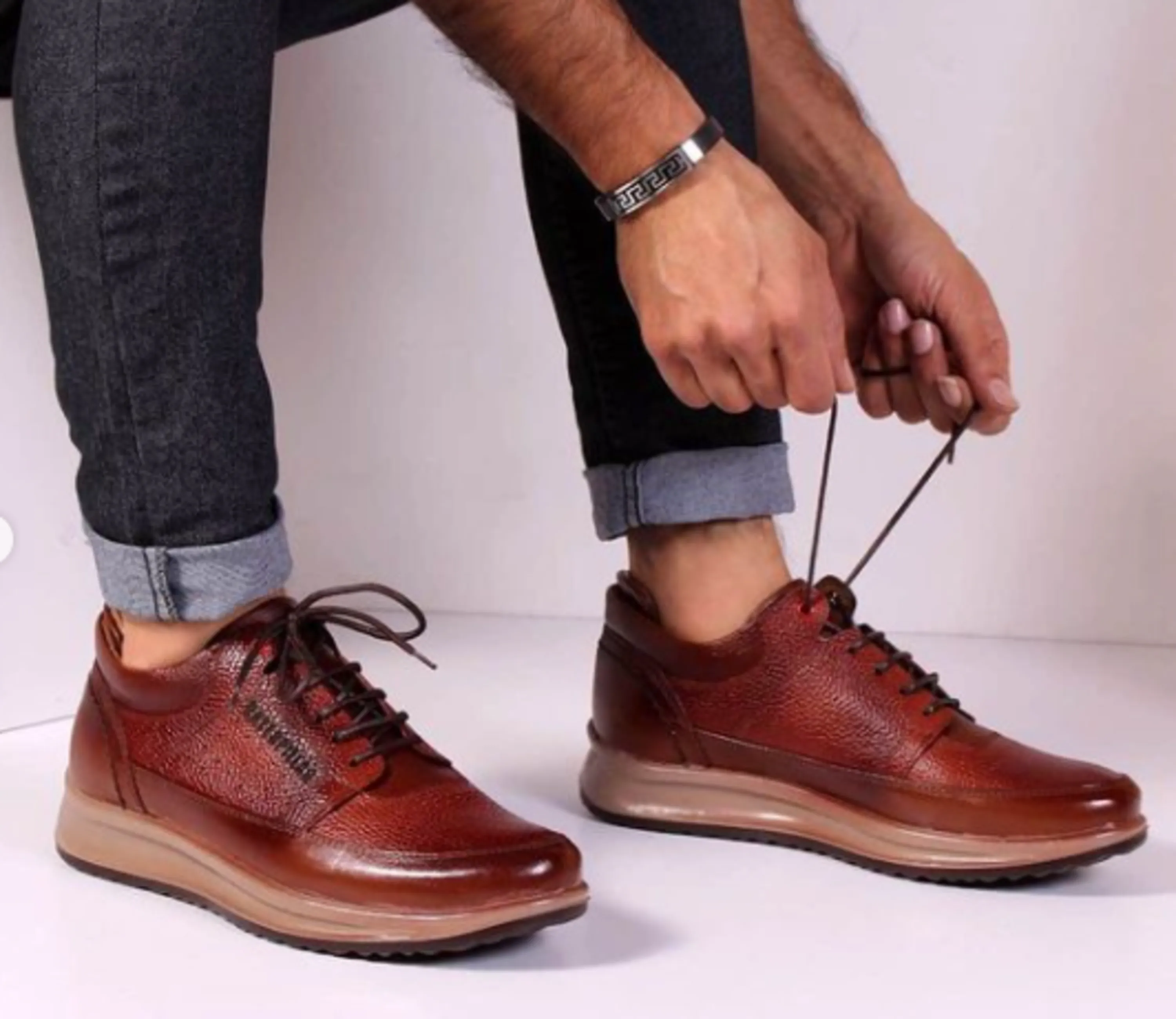 کفش  چرم  مردانه مدل کاتر بندی 